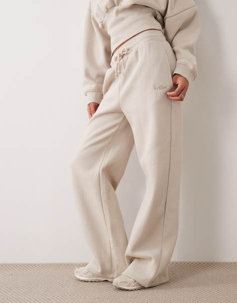 Kaiia vida joggingbyxor med markerad midja i beige - view 1