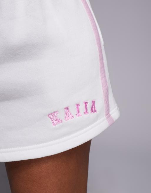Kaiia – Vit och rosa sweatshorts med broderad logga, del av set, 4 av 5