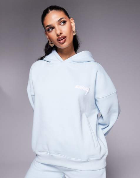 Kaiia wavy back print logo hoodie co-ord in mint - view 1