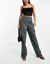 4th & Reckless tailored folded waist pants in blue - part of a set -  ShopStyle