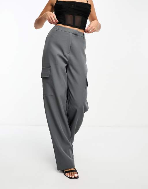 Charcoal grey hot sale pants women's