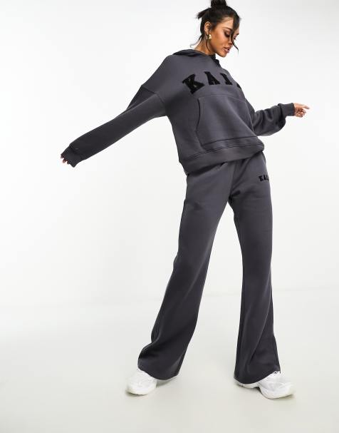 Kaiia wide leg jogger co-ord in dark grey - view 1
