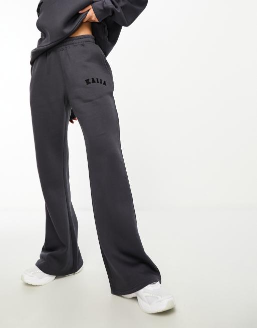 Kaiia wide leg jogger co-ord in dark grey, 4 of 4