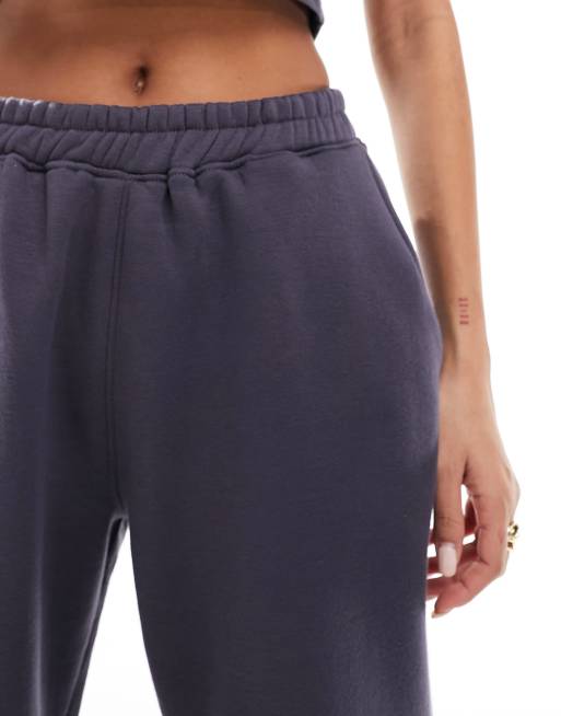 Kaiia wide leg sweatpants in charcoal gray - part of a set