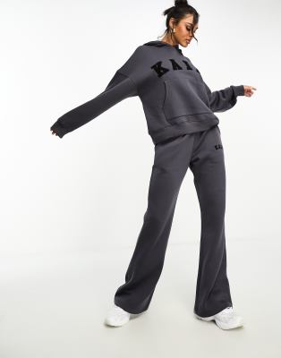 Kaiia Plus Wide Leg Sweatpants In Gray