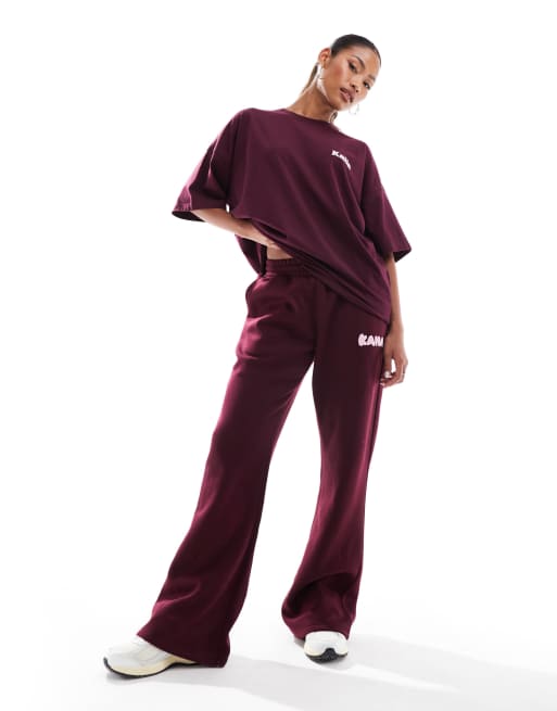Kaiia wide leg trackies in burgundy (part of a set)