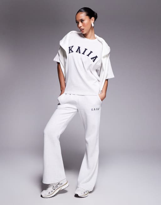 Kaiia wide leg trackies in grey marl (part of a set)