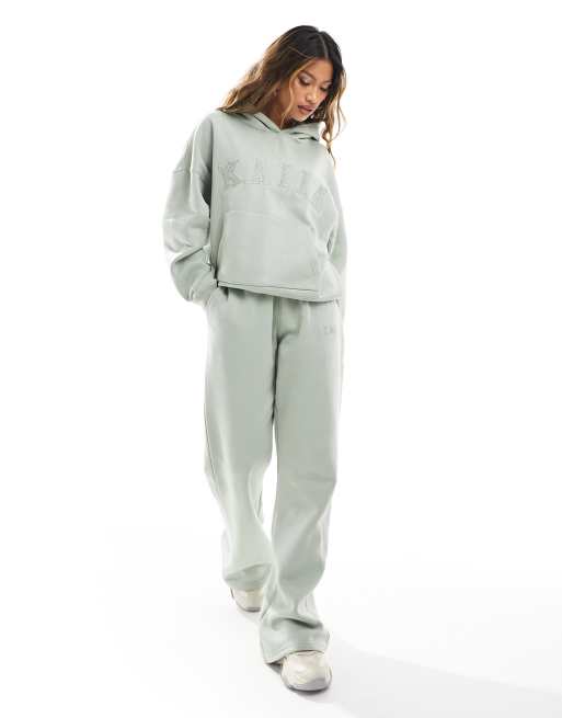 Kaiia wide leg trackies in sage green (part of a set)