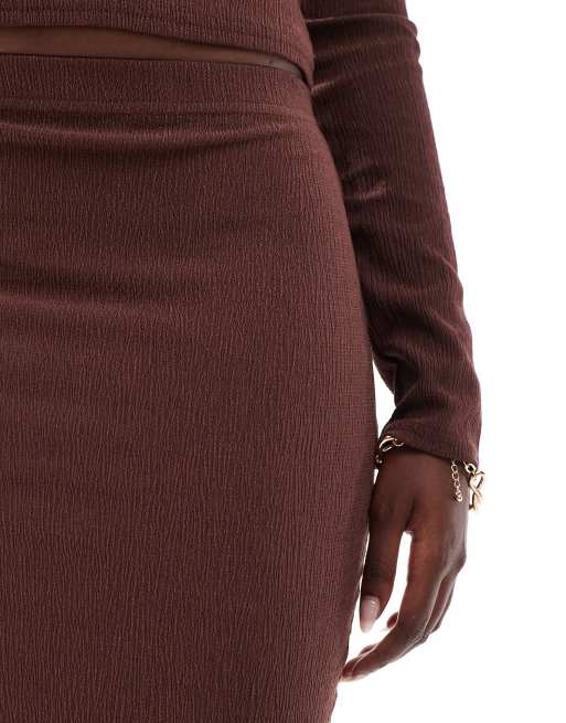 Kaiia x Sasha - Chokoladebrun bodycon-maxinederdel - Del af sæt - Kun hos ASOS, 3 af 4