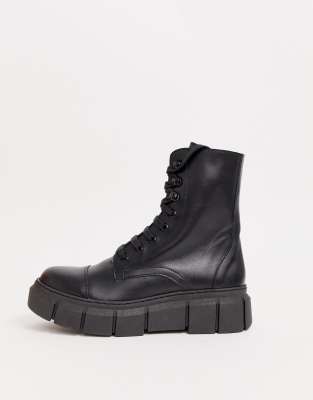 asos black flat boots