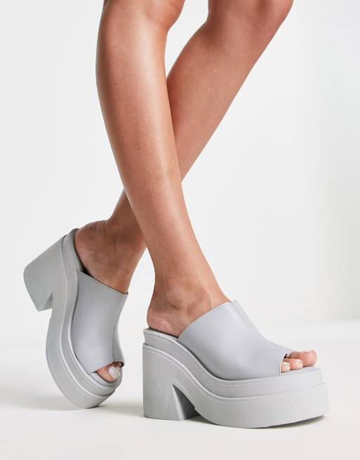 Kaltur - Chunky mule-sandaler i blå PU