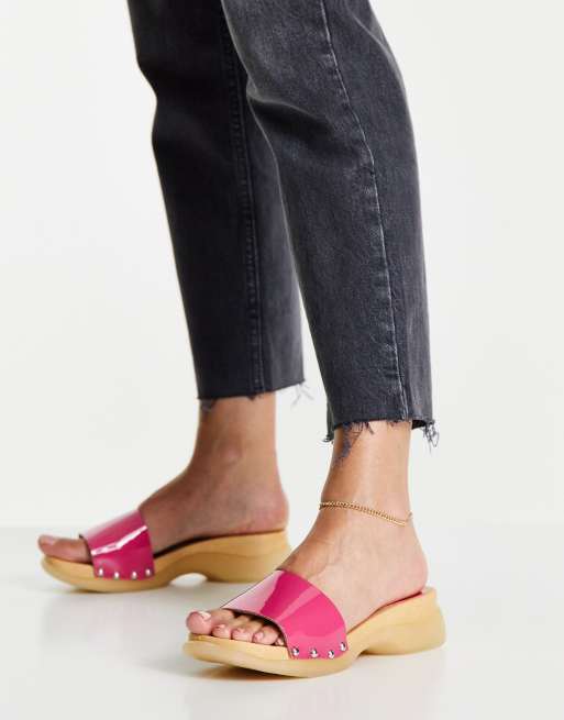 Kaltur clear sole clogs in pink