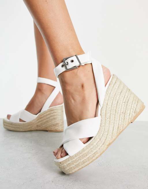 Kaltur Espadrilles a semelle plateforme en PU Blanc ASOS