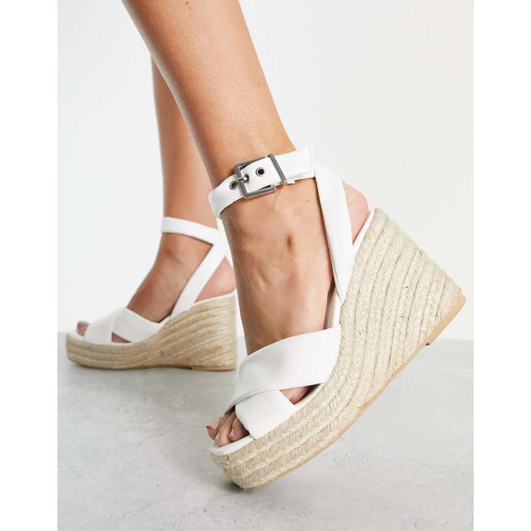 White sales espadrilles heels