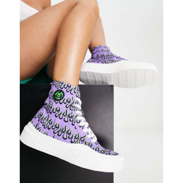 converse purple flame