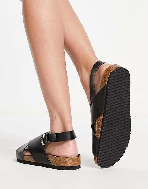 Kaltur - Platte sandalen van PU met dikke zool in zwart - BLACK, 3 van 4