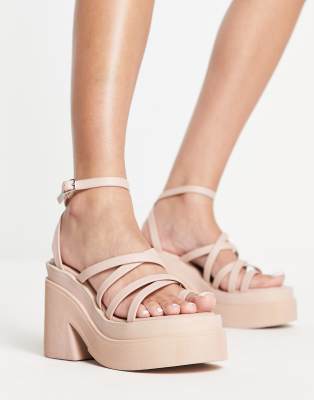 Kaltur – PU-Sandalen in Rosa mit dicker Sohle - PINK