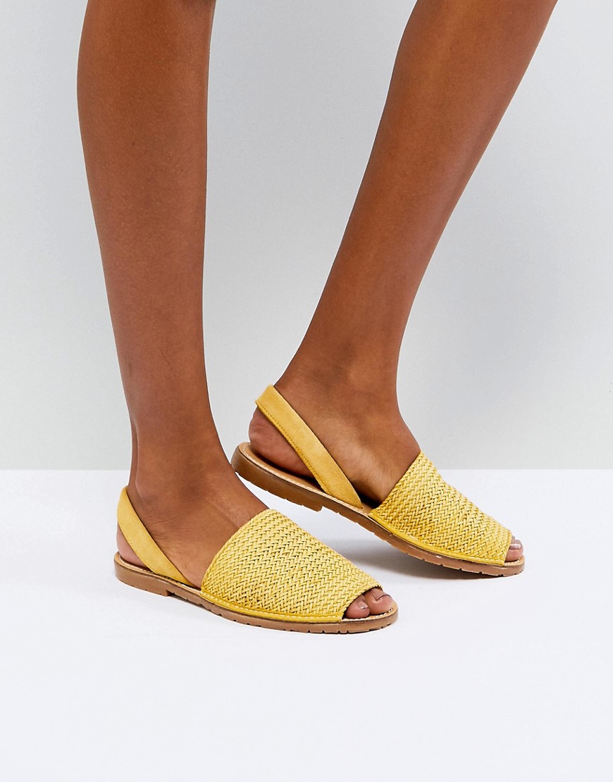 Kaltur Yellow Woven Menorcan Sandals