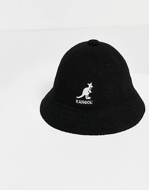  Caps & Hats/Kangol Bermuda hat with large logo in black 