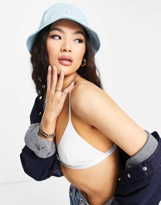 Kangol - Cappello da pescatore con logo, colore azzurro chiaro slavato