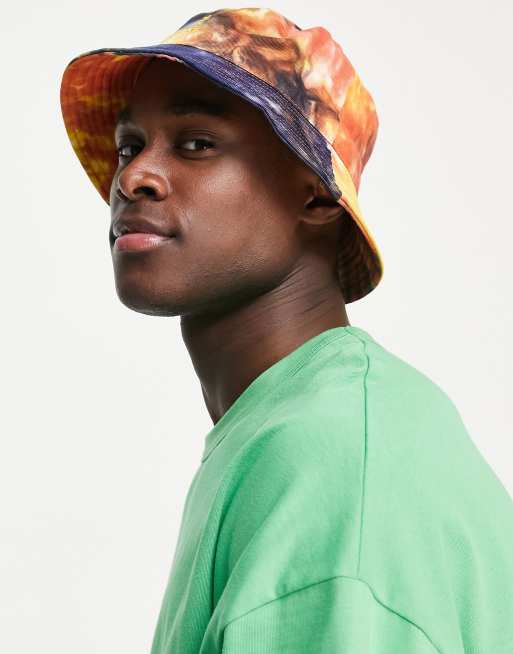 Kangol – Orange och gul solhatt med batikmönster, 3 av 4