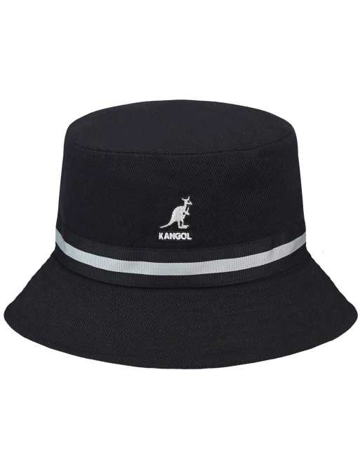Kangol - Sort bøllehat med stribe
