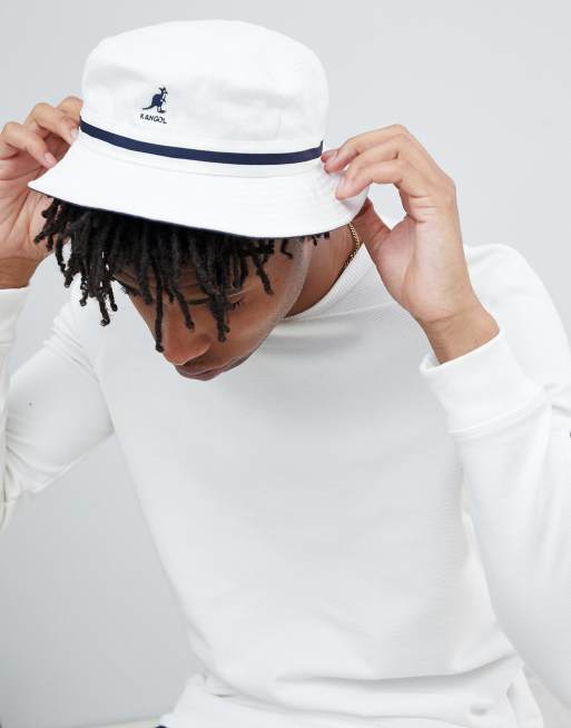 White kangol hot sale bucket hat