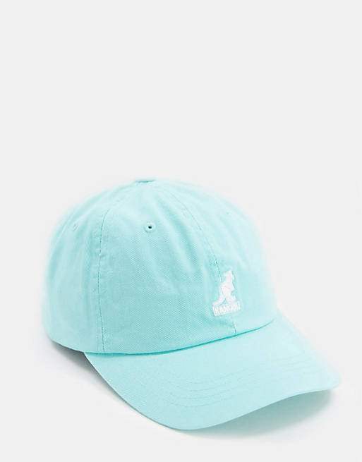 Kangol washed baseball cap in light blue