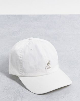 Kangol washed baseball cap in white