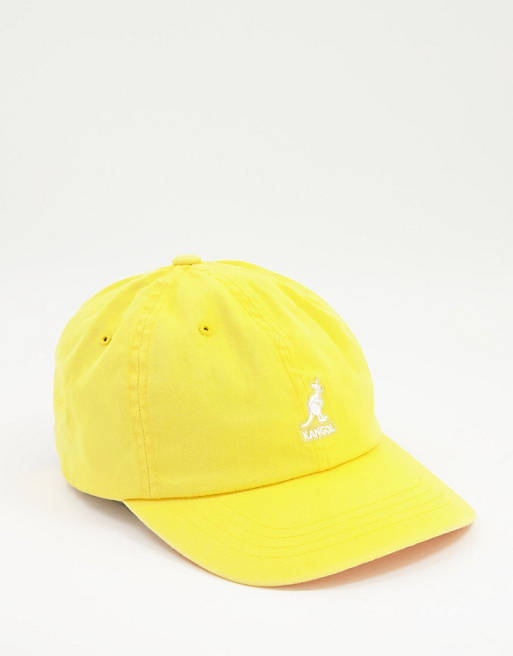 Accessories Caps & Hats/Kangol washed baseball cap in yellow 