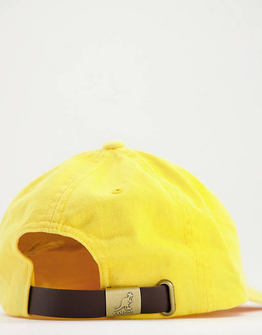 Men Caps & Hats/Kangol washed baseball cap in yellow 