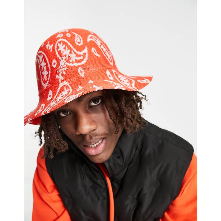 Kangol Wide Brim Casual paisley bucket hat in red