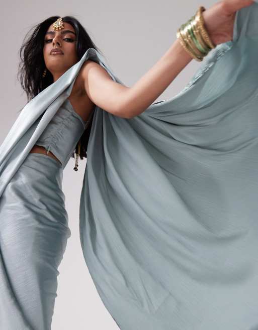 Kanya London - Ensemble sari - Bleu brouillard , 6 de 6