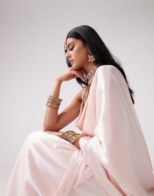 Kanya London – Rosa, glittrig sari, del av set, 3 av 6