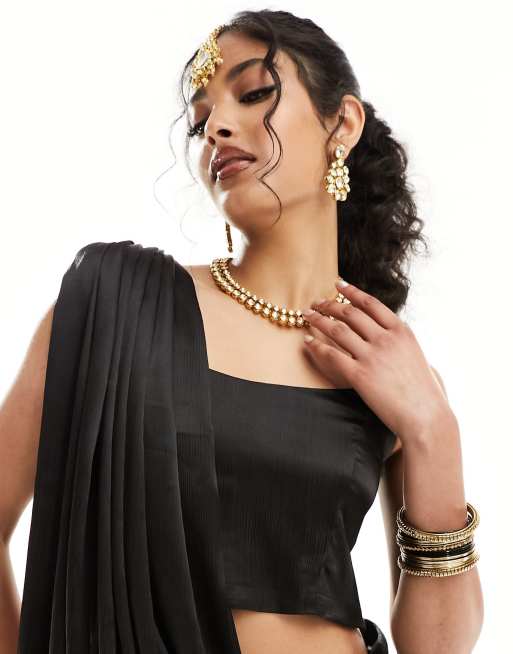 Kanya London saree set in black (part of a set) , 5 of 7