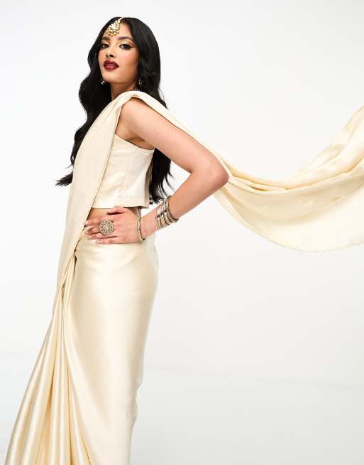 Kanya London - Sari in goud, deel van co-ord set, 2 van 4