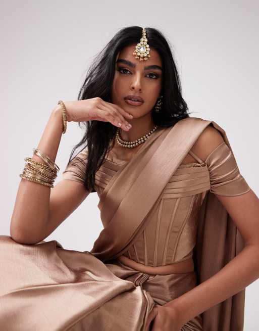 Kanya London – Sari in Praline, Kombiteil, 4 von 5