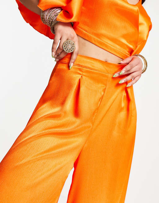 ASOS DESIGN co-ord satin wide leg trouser