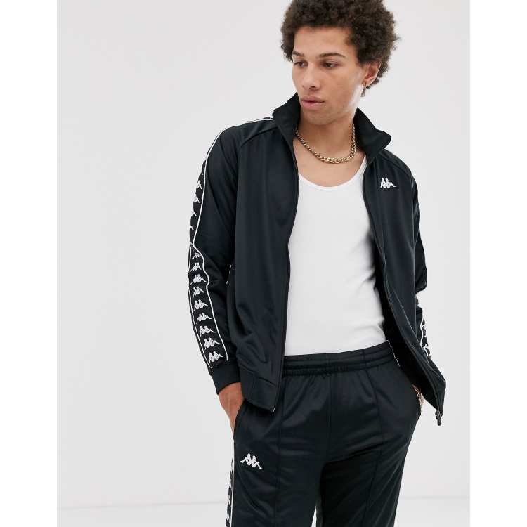 Kappa 222 Banda Anniston track top with taping in black