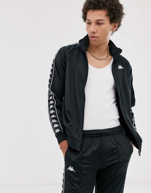 Kappa Banda Anniston track top with taping in black | ASOS