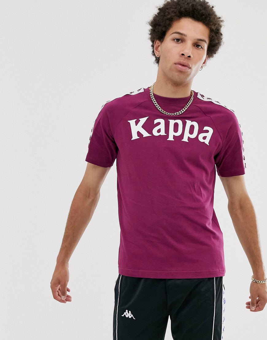 Kappa 222 Banda Balima logo t-shirt in burgundy-Red