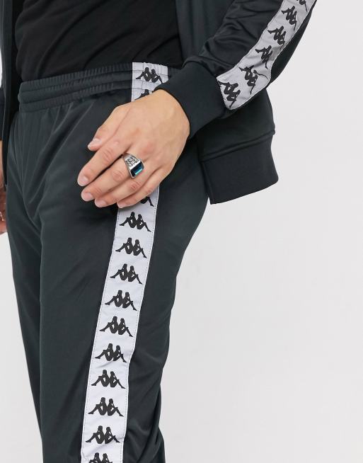 Kappa 222 Banda Disso reflective track pants in black