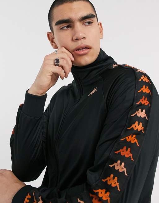 Kappa black 2024 tracksuit jacket