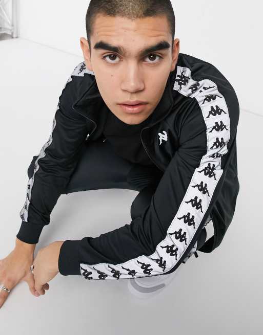 Kappa 222 Banda Joseph reflective track jacket in black