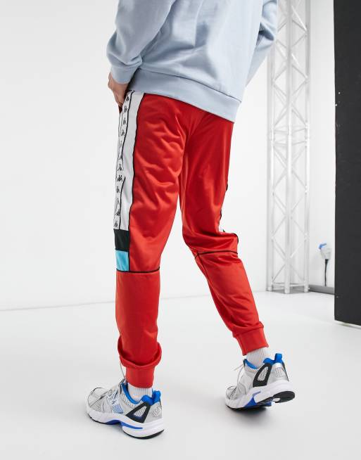 Red best sale kappa joggers