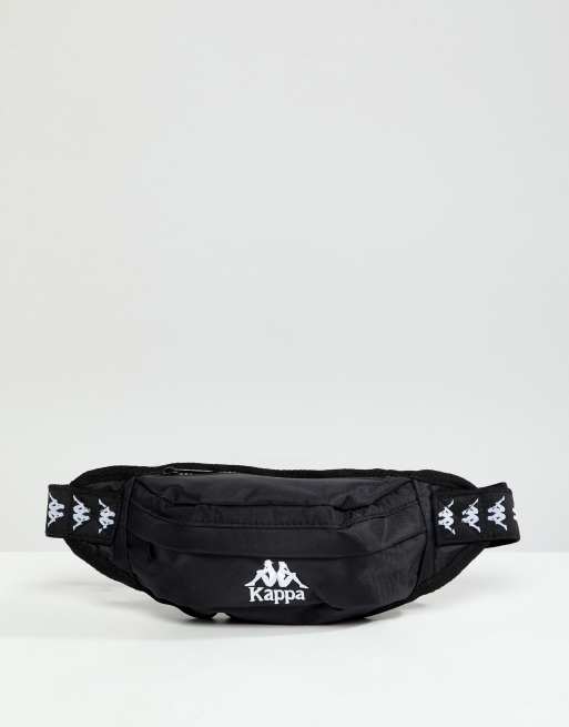 Kappa Authentic Anais bum bag with logo taping in black