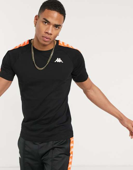 Kappa Authentic Banda Coen slim t-shirt with taping in black | ASOS