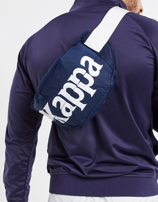 Kappa Authentic Cabala large logo bum bag in navy