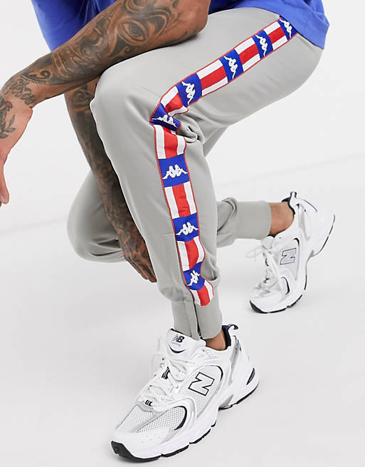 Kappa Authentic La track with USA taping in grey |