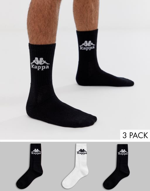 Kappa Authentic - Zestaw 3 pary, w kolorze czarnym i białym